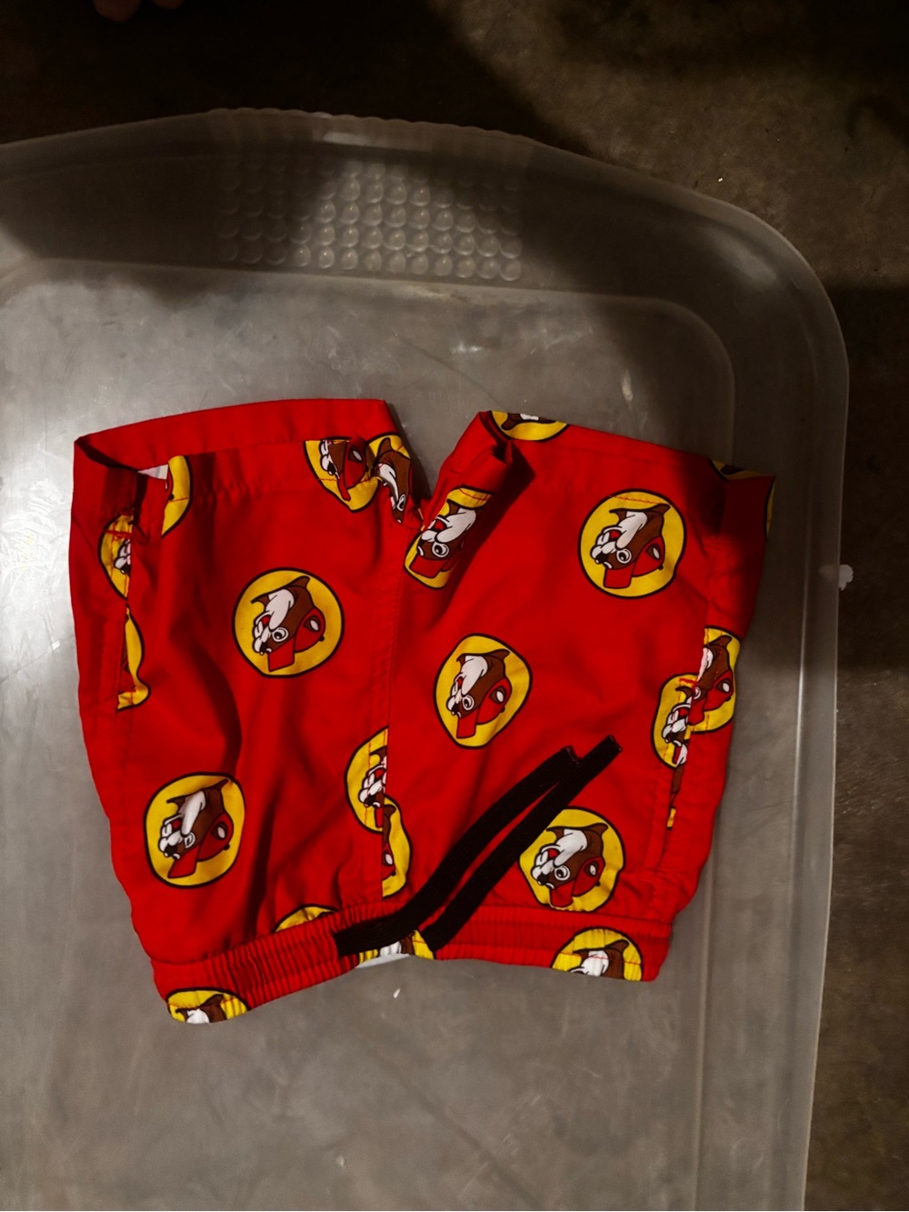 Red buccees Logo Swim Shorts